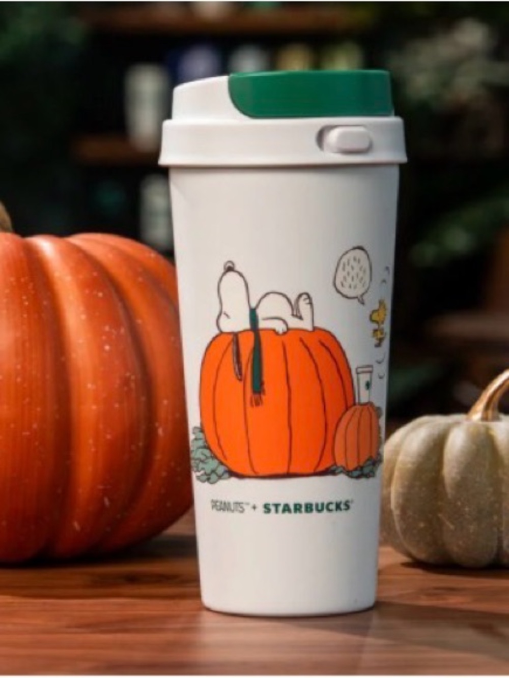 Starbucks x Peanuts White & Green The Great Pumpkin Stainless Steel Tumbler